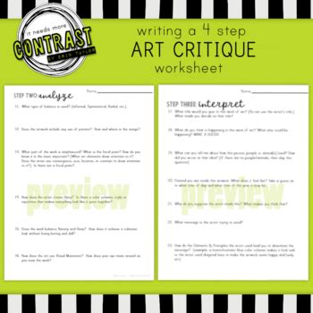writing   step art critiquecriticism paper  high school art students