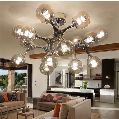 3 5 9 15 Head Led Modern Ceiling Lamps Magic Dna Light Glass Globe