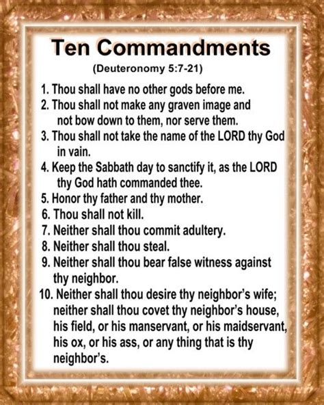 ten commandments list ideas  pinterest ten