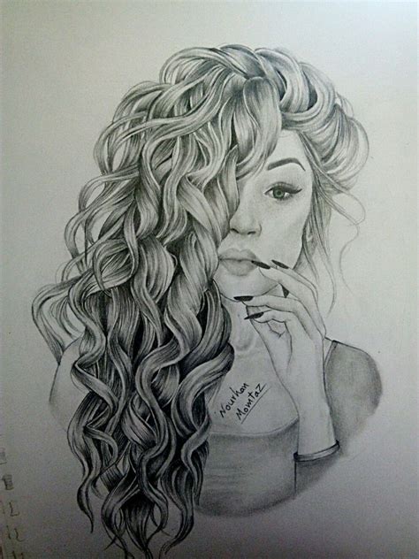 drawing curlyhair art sketch pencildrawing girl portrait magdalena
