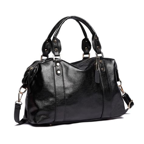 E1828 Miss Lulu Soft Pu Leather Shoulder Handbag Black