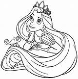 Coloring Rapunzel Pages Tangled Princess Print Cute Drawing Printable Face Baby Pdf Disney Color Kids Cinderella Getcolorings Getdrawings Dotted Line sketch template