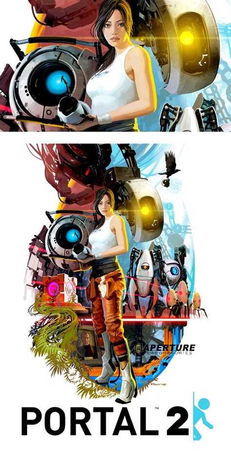 portal 2 chell glados art beautiful pictures