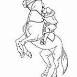 Caballo Jinete Colorir Cavalo Montando Adiestra Hellokids Cavaleiro Trotando Homem Traseras Patas sketch template