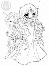 Unicorn Coloring Chibi Pages Anime Princess Last Yampuff Girls Girl Color Colouring Drawing Printable Cute Coloriage Drawings Lineart Kids Amalthea sketch template