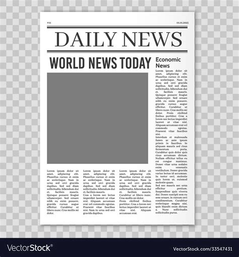 newspaper pages template news paper headline vector image