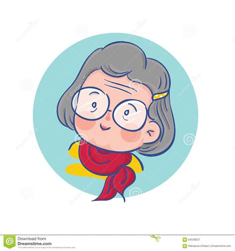 Old Happy Lady Character Stock Vector Image 64539537