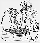 Coloring Spaghetti Tramp Lady Eating Pages Disney Print Kids Noodles Dog Printable Walt Getcolorings Getdrawings sketch template