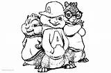 Alvin Chipmunks Coloring Pages Characters Printable Kids Color Print sketch template