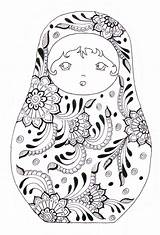 Coloring Pages Matryoshka Coloriage Doll Colouring Adult Kids Dolls Russian Books Cache Fun Ec0 Printable Nesting Book Mandala Un Matriochka sketch template