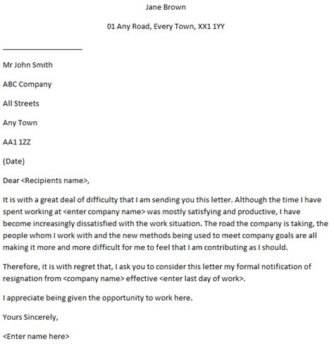 sample resignation letter due  toxic work environment