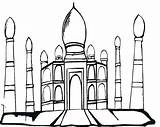 Taj Mahal Coloring Drawing Cartoon Pages Colouring Printable Cliparts Getcolorings Kids Paintingvalley sketch template