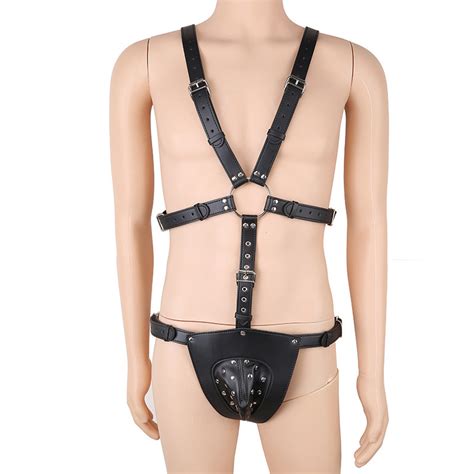 new male slave costumes leather hanress bondage restraints underwear