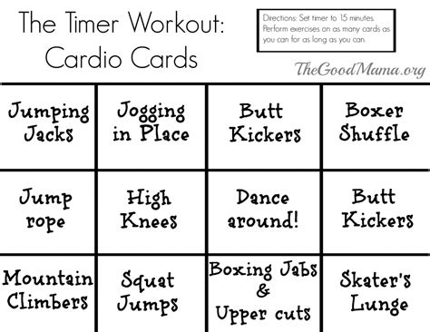 printable exercise cards room surfcom