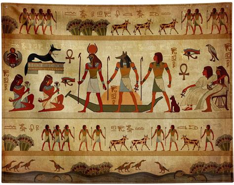 Ancient Egyptian Parchment Tapestry Wall