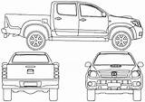 Toyota Hilux Cab 2007 Twin Blueprints Pickup Blueprint Truck Pick Car Drawing Pages Coloring Carblueprints Info Inspection Checklist Drawings Single sketch template