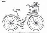 Bicycle Drawing Cute Bike Visit Drawingtutorials101 Draw Coloring Outline sketch template