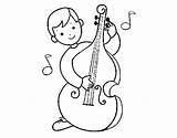 Cello Coloring Boy Little Drawing Outline Coloringcrew Pages Getcolorings Paintingvalley Color sketch template