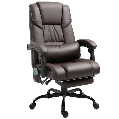 vinsetto pu leather 6 point massage desk chair w remote