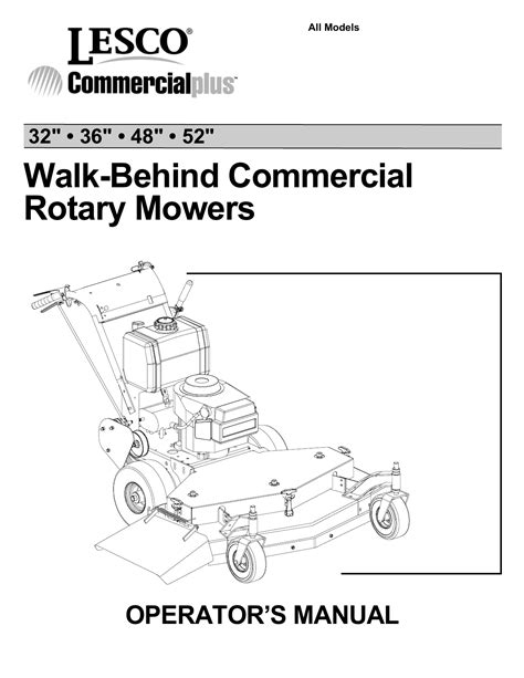 walk  commercial rotary mowers manualzz