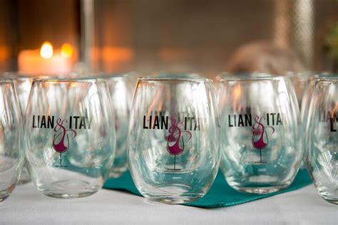 Personalized Stem Less Wine Glass Favors