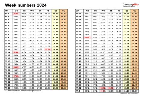 week numbers   excel word   templates