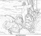 Coloring Jesus Storm Calms Pages Printable Popular sketch template