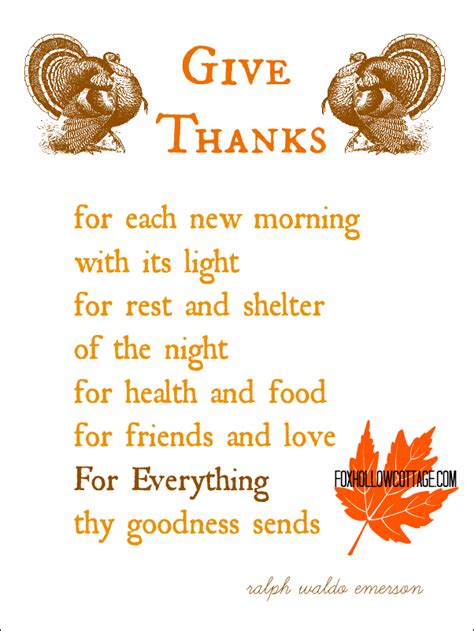 thanksgiving  printable series  turkey poem fox hollow cottage