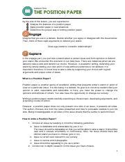 position paper learning modulepdf lesson   position paper