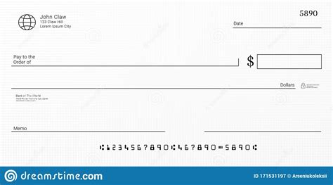 Blank Template Of The Bank Check Stock Vector