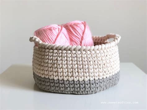 knit stitch basket  crochet pattern video tutorials