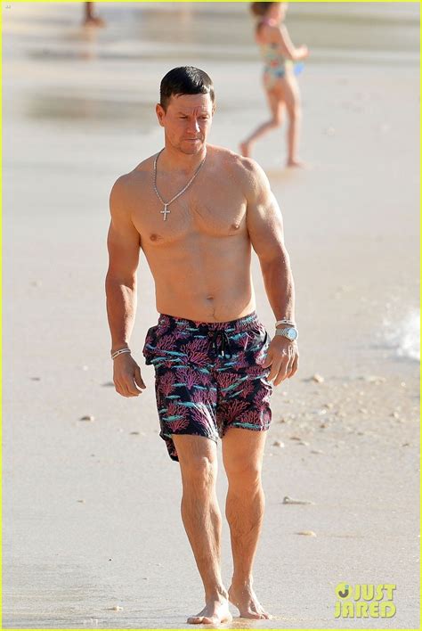 mark wahlberg hits the beach in barbados shows off hot