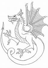 Dragon Coloring Pages Welsh Ddraig Aur Printable Print Drawing Size Creature sketch template