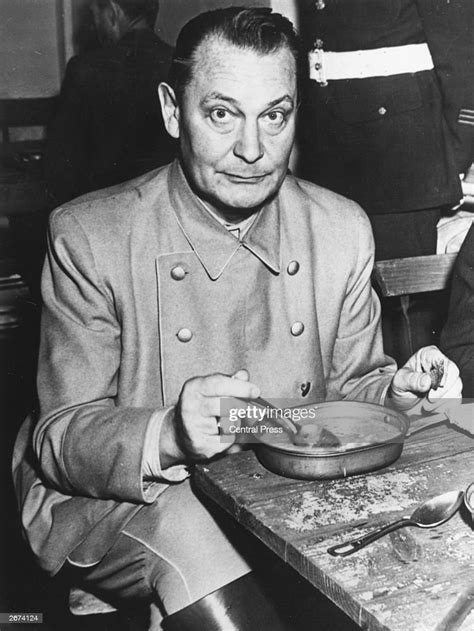 nazi politico military leader hermann goering having a meal at the