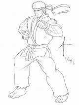 Ryu Lineart sketch template