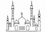 Mosque Masjid Nabvi Drawingtutorials101 sketch template