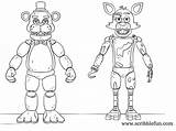 Freddy Foxy Coloring Fnaf Pages Golden Printable Nights Five Toy Bonnie Funtime Nightmare Chica Freddys Print Color Getcolorings Bear Scribblefun sketch template