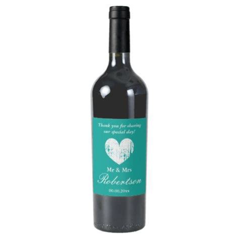 vintage rustic heart personalized wedding party wine label zazzlecom personalized wedding