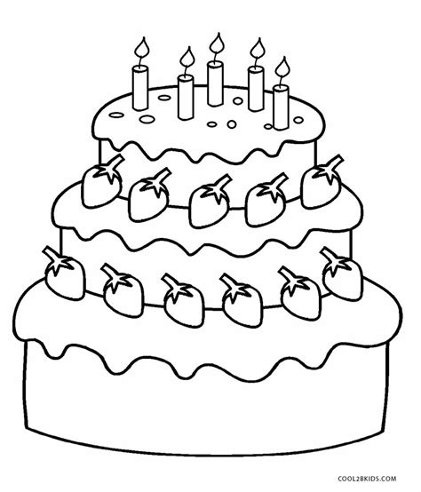 birthday cake coloring page easy recipes    home