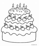 Cake Coloring Birthday Printable Pages Kids sketch template