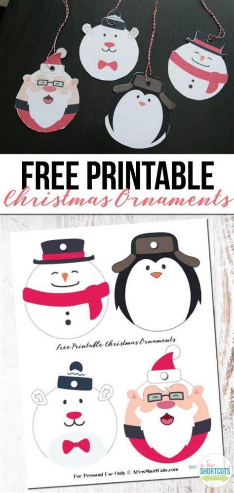 adorable  printable christmas ornaments  print  cut