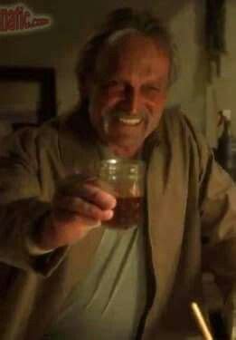 mike franks drinking bourbon  gibbs   basement