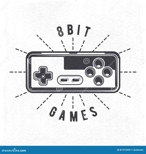 retro  bit video game joystick       badge label emblem sticker banner