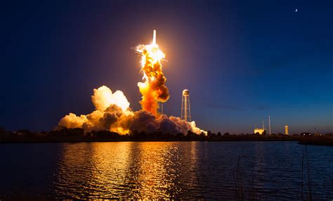 intense antares rocket explosion shown  newly released nasa  space
