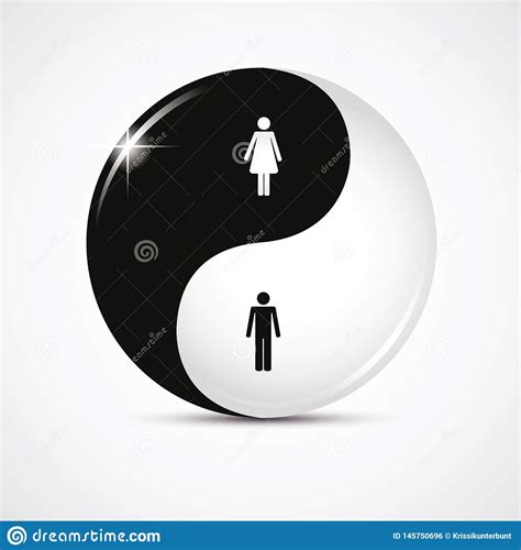 yin  male female symbols vector illustration cartoondealercom