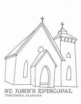 Coloring Pages Church Episcopal St John sketch template