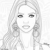 Coloring Pages Girly Adult Drawings Colouring Tumblr Outline Colortherapy Drawing Color sketch template