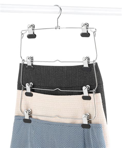 whitmor  tier folding skirt hanger chromeblack walmartcom