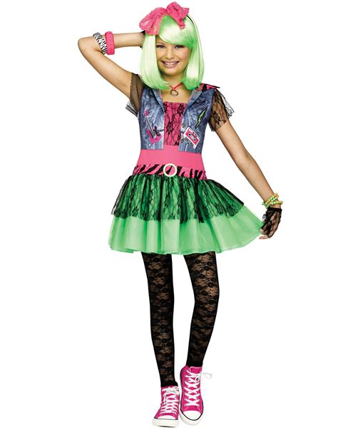 rocking 1980 s neon punk rock girl decades halloween costume ebay