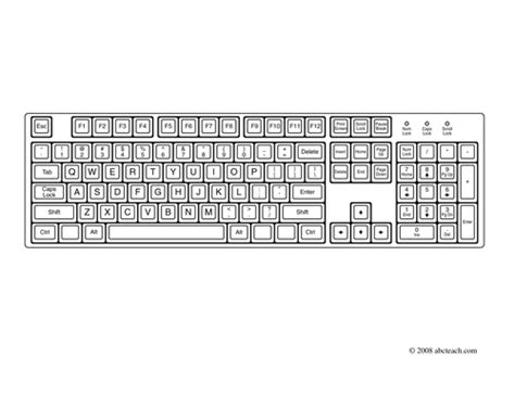 clip art computer keyboard coloring page teaching resources